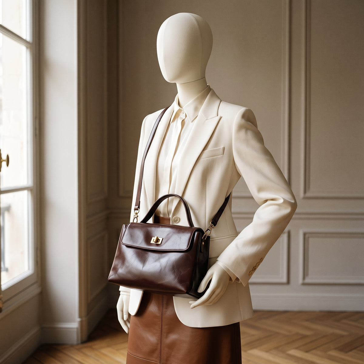 Sac bandoulière femme Émily, format satchel