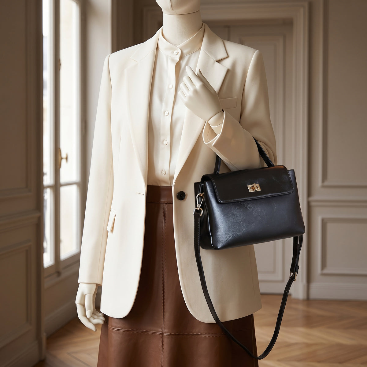 Sac bandoulière femme Émily, format satchel
