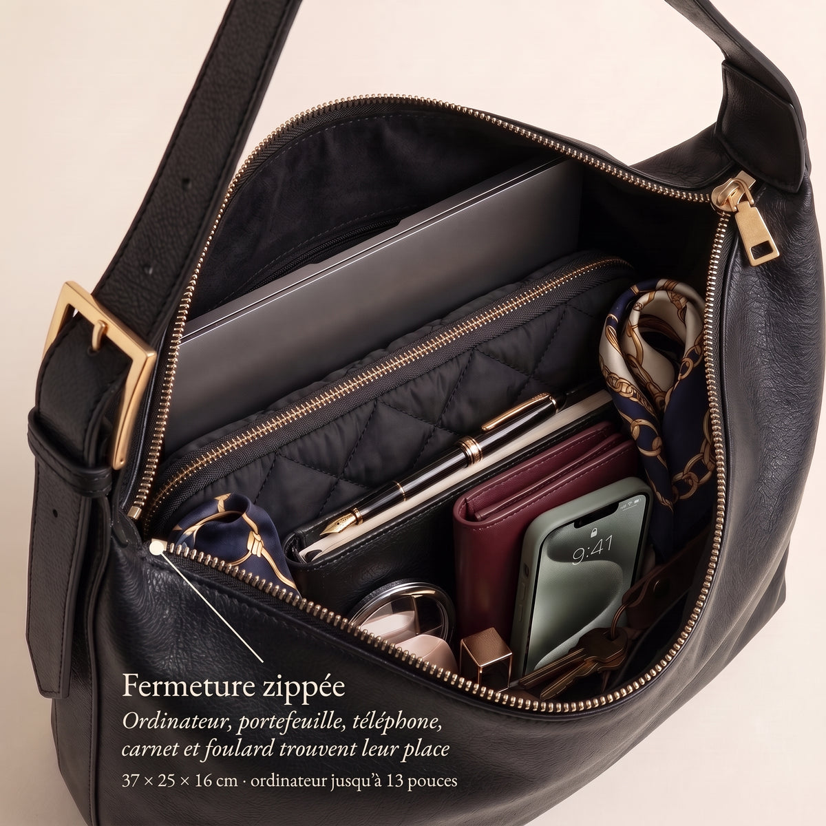 Sac porté épaule femme Manon, forme arrondie
