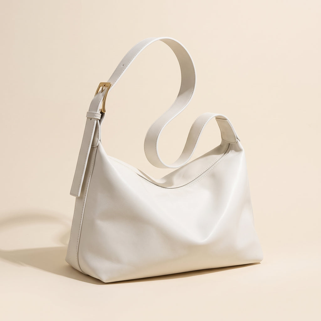 Sac porté épaule femme Manon, forme arrondie, coloris blanc