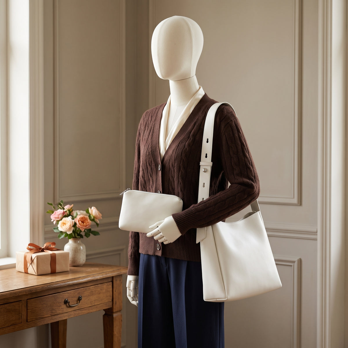 Sac satchel femme Bella avec pochette assortie