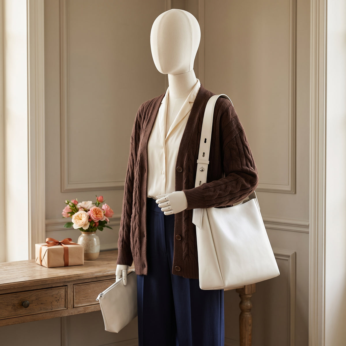 Sac satchel femme Bella avec pochette assortie