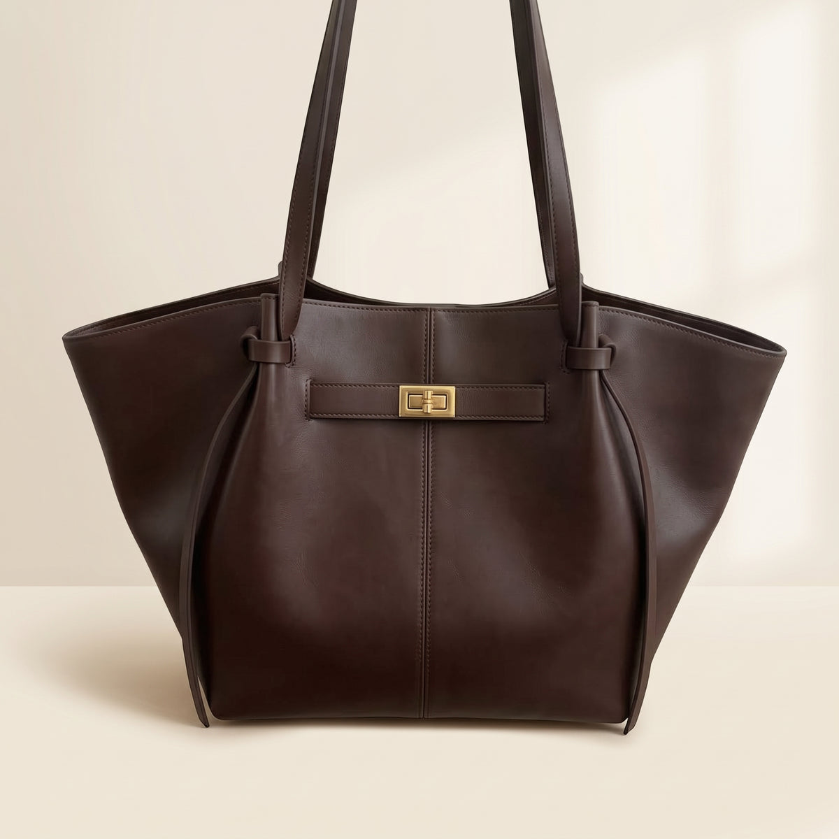 Grand sac cabas femme Maria, coloris café
