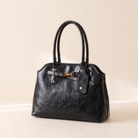 Sac porté épaule femme Laura, effet marbré, coloris noir