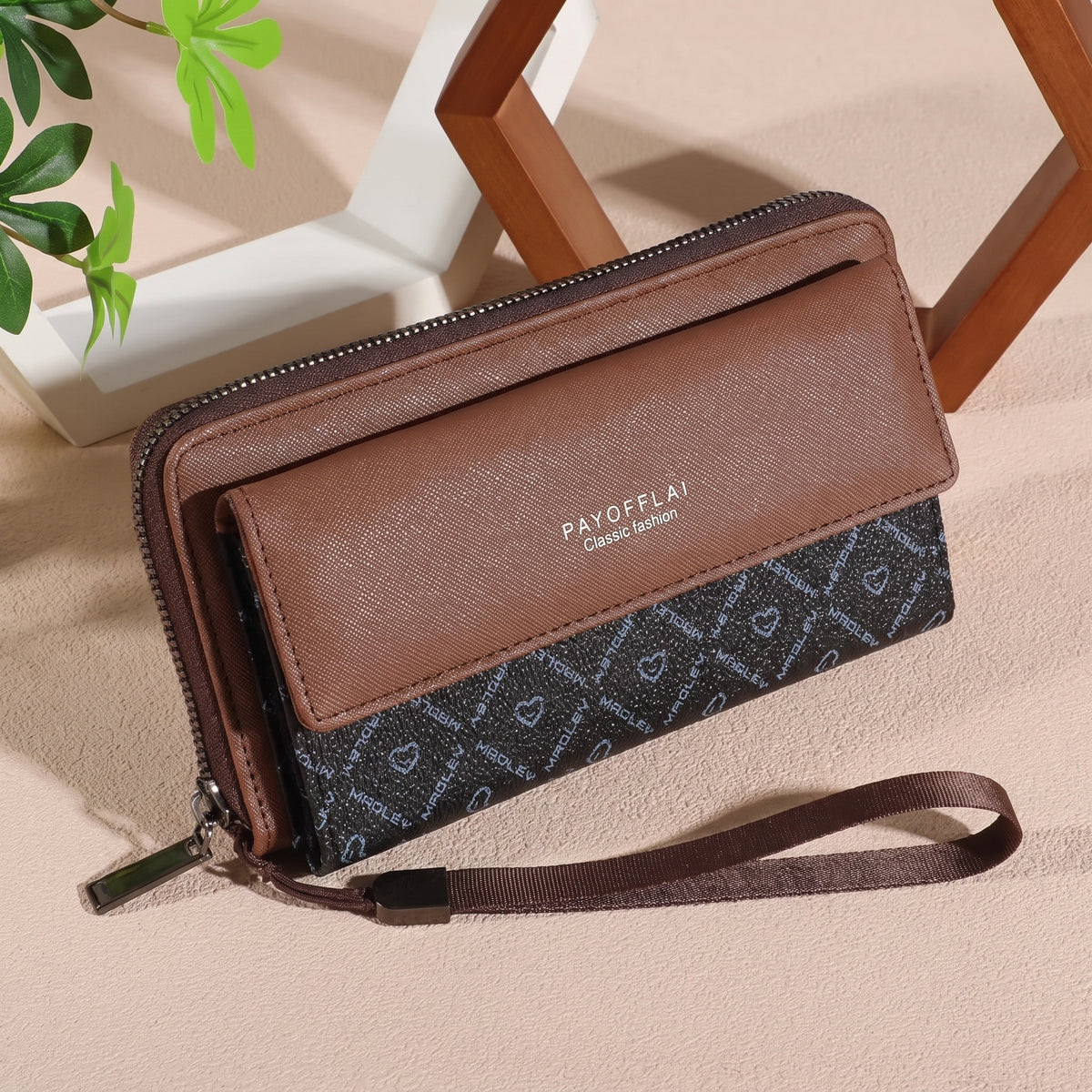 Portefeuille long femme Georgia, coloris noir