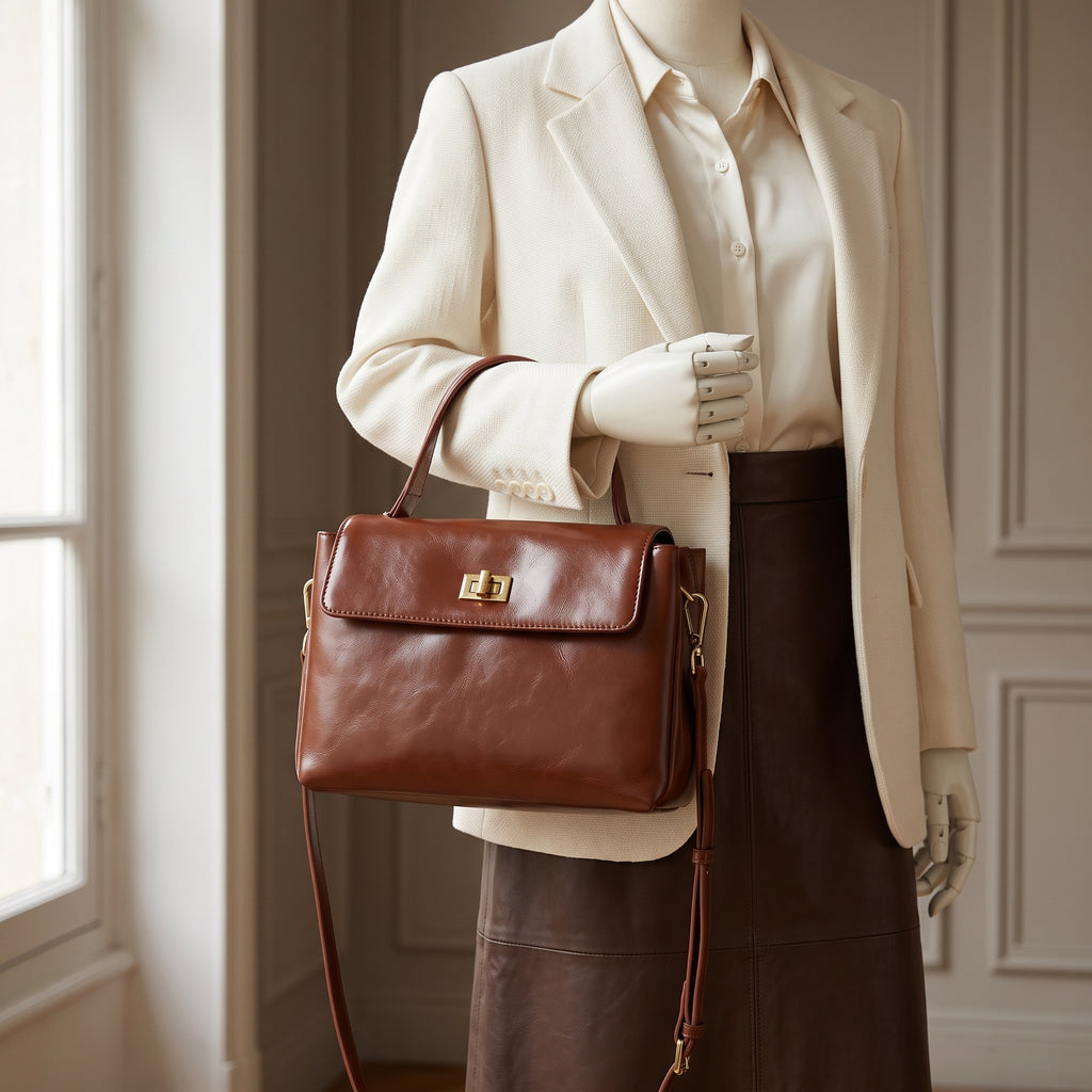Sac bandoulière femme Émily, format satchel