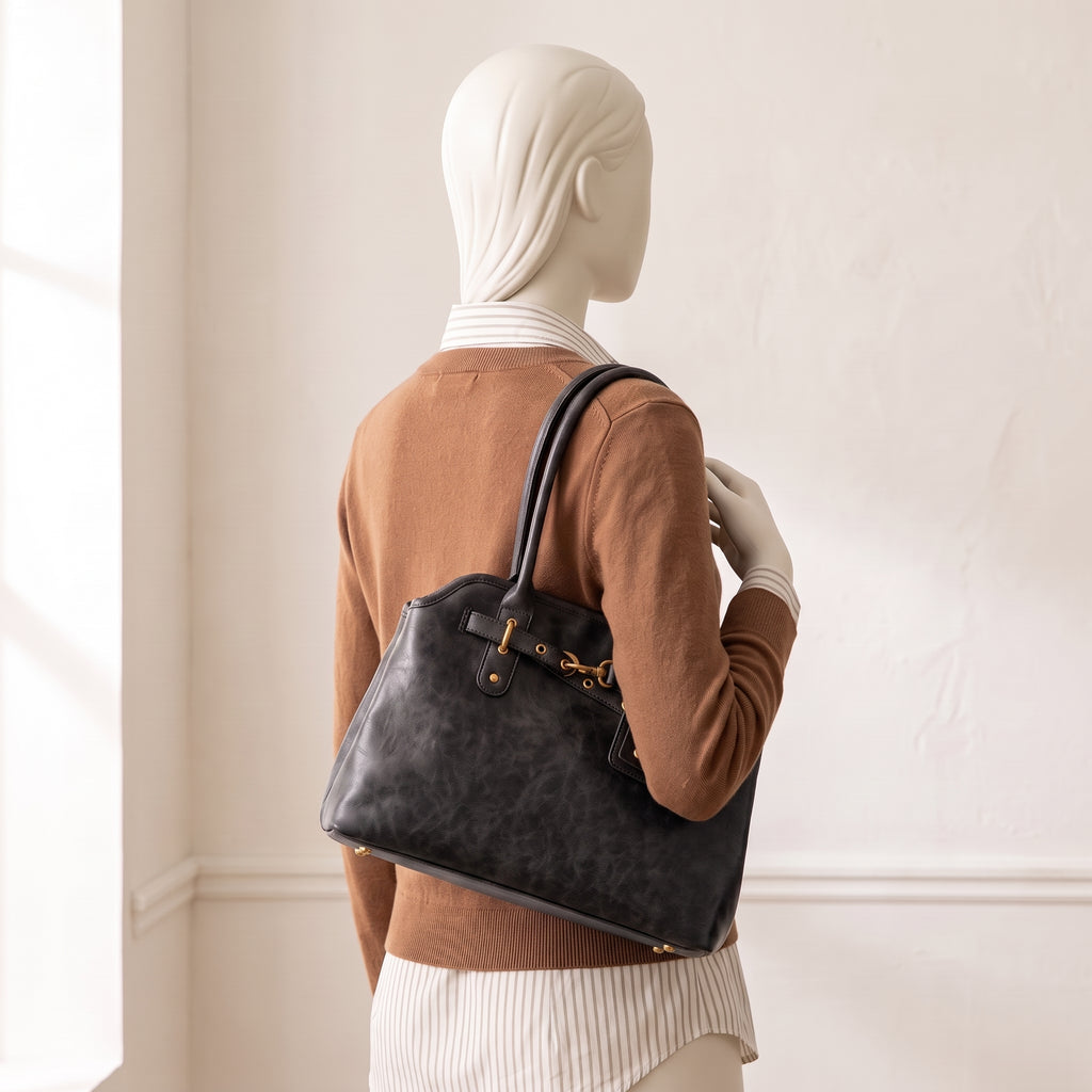 Sac porté épaule femme Laura, effet marbré