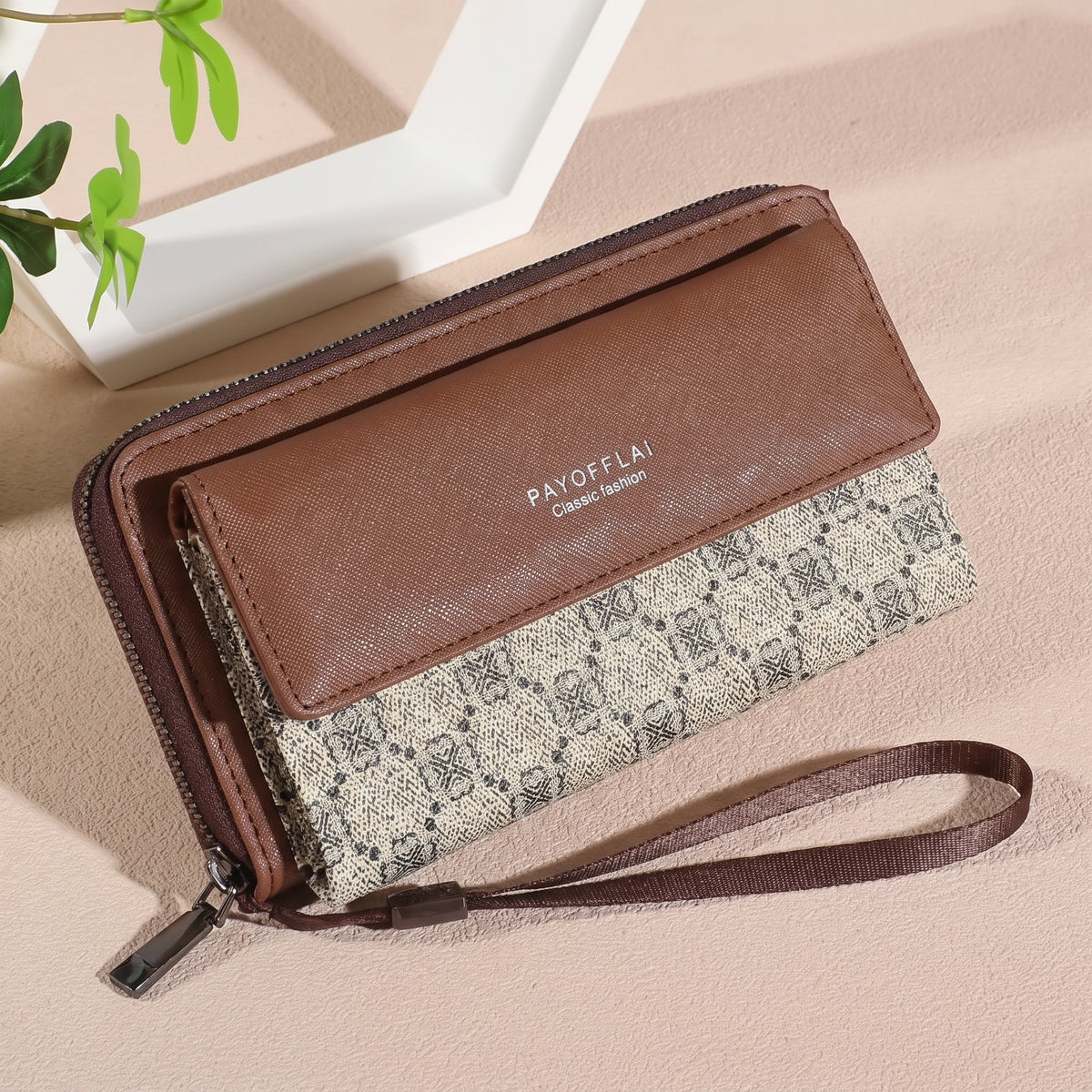 Portefeuille long femme Georgia, coloris gris